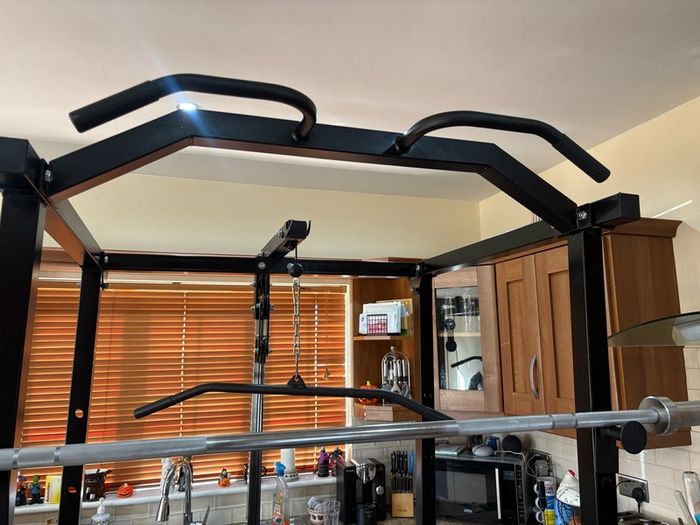 Beautiful Olympic Power Rack + Full Size Integrated Cable System, Olympic Weight, Dumbbells, Bench +