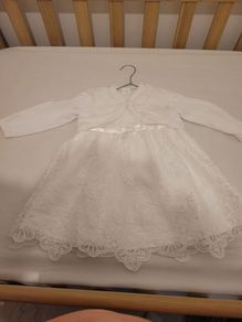 baby girl christening dress and cardigan. Size 9-12 months