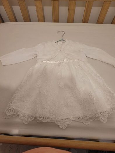 baby girl christening dress and cardigan. Size 9-12 months