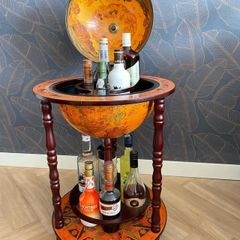 Globe Bar Wine Stand Eucalyptus Wood