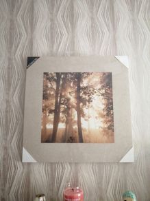 New large linen sepia canvas picture