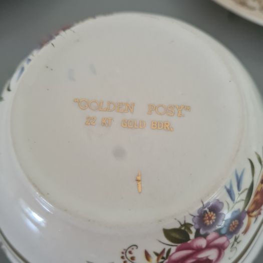 Tea Trios  Sugar Pot Creamer Alfred Meakin Golden Posy