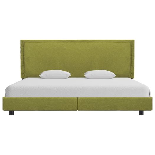 Bed Frame Green Fabric 150x200 cm