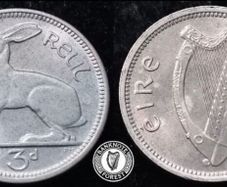 [#2531] - Ireland 1967 | Irish 3d | 3 Pence | Hare | KM.12a | UNC TONED
