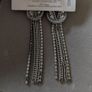 Silver Chandelier Earrings with Knots and Rhinestones Image 4
