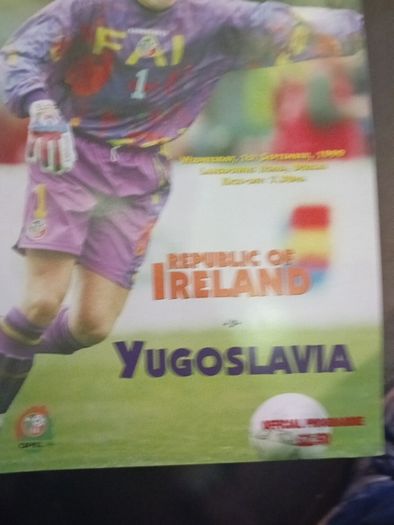 1999 Ireland V Yugoslavia  Match Programme