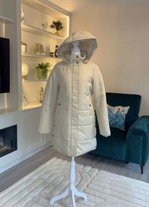 Ladies Oatmeal Hooded Coat from Vero Moda, Size Xs UK 6-8 / EU 34-36