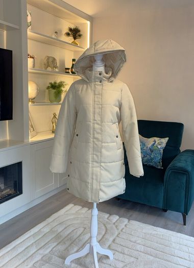 Ladies Oatmeal Hooded Coat from Vero Moda, Size Xs UK 6-8 / EU 34-36