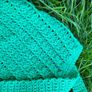 Handmade cotton crochet tote bag - green, shopping bag, woven bag Image 4