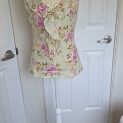 Sleeveless Blouse Top UK 8 Cottagecore