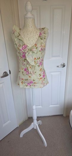 Sleeveless Blouse Top UK 8 Cottagecore