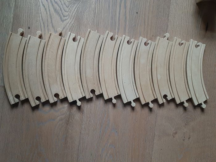 Assorted Brio type toy train track