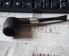 Antique Briar Pipe Silver Hallmark Ferrule E.B  W.B maker's mark for the Barling brothers