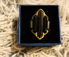 Statement Black Geometric Ring Bold & Elegant