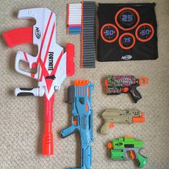 Huge NERF & X-SHOT Blaster Bundle - Fortnite Edition + Target & Darts