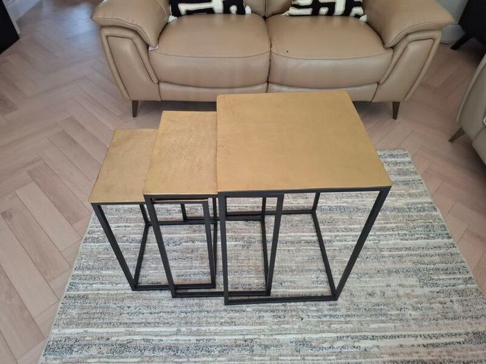Brand new nest of Tables Brass with black legs