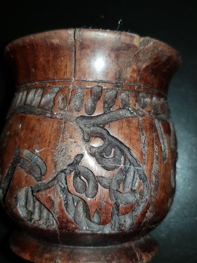 Beautiful Hand Carved Wooden Wine Goblets Zimbabwe Rosewood Animals Rhino
