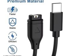 Type C Charger Cable for Garmin Fenix 7 & 6 5XPlus Venu2 Vivoactive 3/4 Instinct 2 Forerunner 945 255 955 265 965 165 Charging Lead