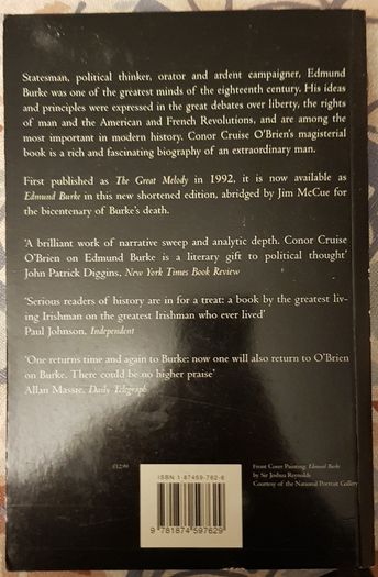 Edmund Burke by Conor Cruise O'Brien