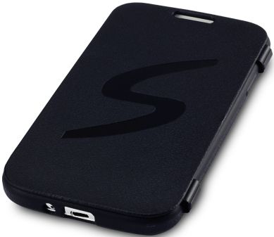 New Samsung I9500 Galaxy S4 Gel Case W/ Front Flap Black With Free Screen Protector