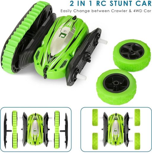 KIDWILL 2 in 1 Remote Control Car, Crawler & 4WD, 2.4GHz R/C Car, High Speed Drift Off-Road Stunt Car with Cool Headlights, 2-Sided 360 Degree Rotating MULTIPLE COLOURS AVAILABLE (FREE POSTAGE)