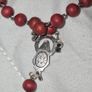 Vintage Catholic/ Saint Mary religious rosary burgundy beads Image 8