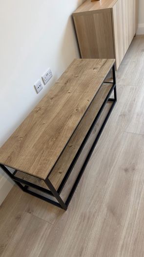 TV Unit . TV stand . TV Bench Black & Oak Effect, 120cm