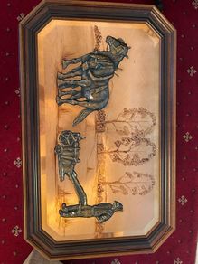 Vintage hammered copper wall art