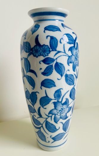 vase Vintage Blue White Crackle Glaze Floral Vase 25cm Price