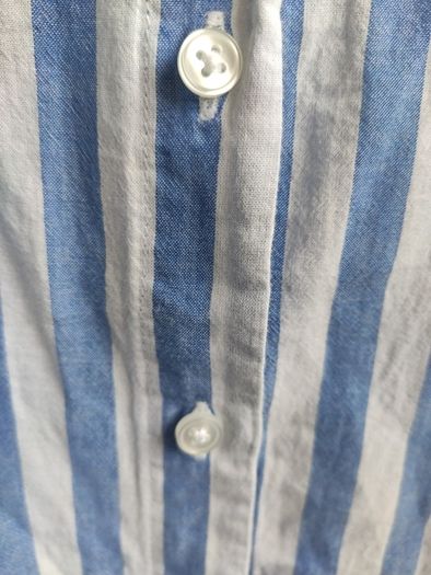 Dunnes Stores Blue and White Striped Long Sleeve Shirt Size M