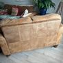 Two seater tan leather sofa Image 3