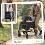 Foldable Pet Stroller, with Universal Wheels, Shock Absorber, for Medium and Large Dogs - Black Image 3