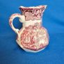 Vintage Mason's Vista Ironstone Pitcher: Pink & White Jug Image 3