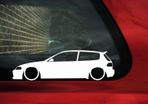 Honda civic car outline sticker x 2