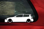 Honda civic car outline sticker x 2