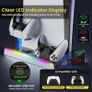 PS5/Slim/Pro Stand with Adjustable Cooling Fan, Vertical PS5 Cooling Charger Stand for PS5/Slim/Pro, Multifunctional PS5 Slim Cooling Station with Dual Controller Chargers and RGB Light Image 4