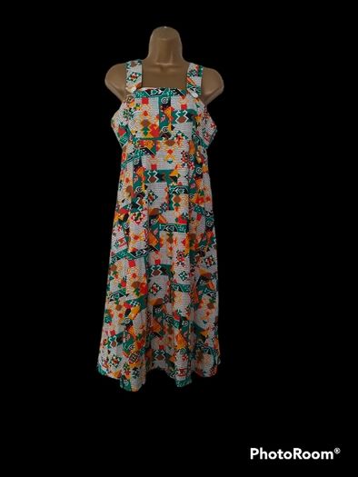 Vintage Pinafore summer dress abstract pattern Made in Ireland size Small Postage included