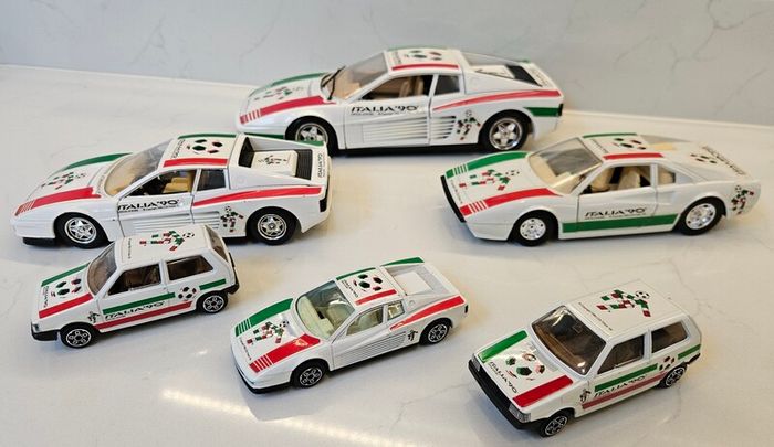 Italia 90 Ferrari Testarossa 308 GTB Fiat Uno Tipo Bburago Model Cars 1/43 1/24 and 1/18 Scale