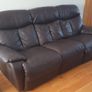 3 piece brown leather recliner sofa Image 3