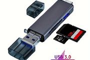 6-in-1 USB 3.0 Multi-Function Aluminum Alloy Card Reader - Supports TF/SD Cards and USB Drives for Smartphones, Dash Cams, Cameras, and Computers