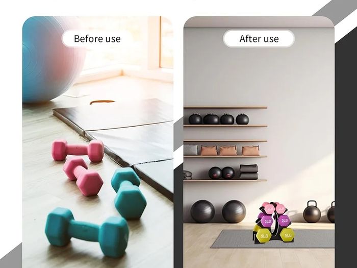 Dumbbell Stand 3 Tier- Dumbbell Rack Stand(Dumbbells Not Included), Dumbbell Rack Storage PP Triangular Dumbbell Weight Stand Storage Accessories for Home Gym Exercise