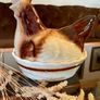 Vintage Rustic Cream Ceramic Hen on Nest Egg Keeper Storage Jar Image 2