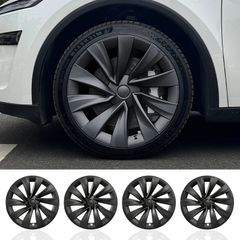Tesla Model Y Juniper 19" Hub Caps - Turbine Style Black (Set of 4) - NEW Unopened Box