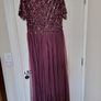 Size 10 Maya Deluxe Berry V-neck Sequin and Tulle Bridesmaid Dress Image 5