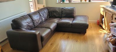 Leather L shape 5 seater couch