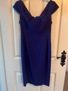 Cadbury Purple Coast Dress with full length gold zip - Size 10