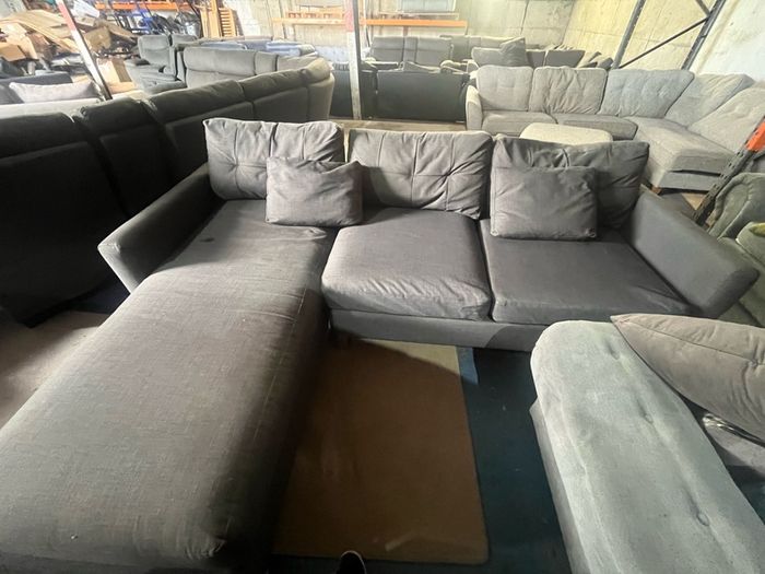Grey corner sofa set L shaped