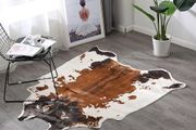 Cow Print Rug 4.1x4.5 Feet faux Cow hide rug Animal printed area rug carpet for home