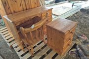 Pine Desk, Chair, Bedside Locker