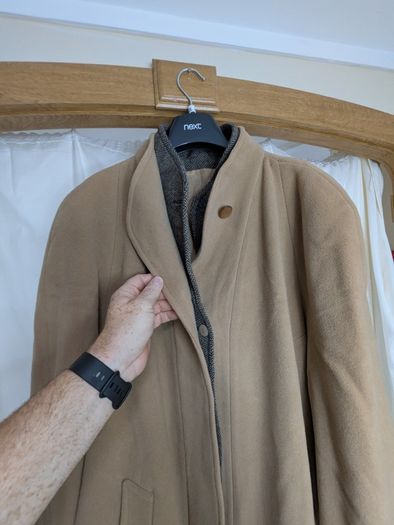 Camel Wool Blend Long Swing Coat  Size Approx UK 20 to 22